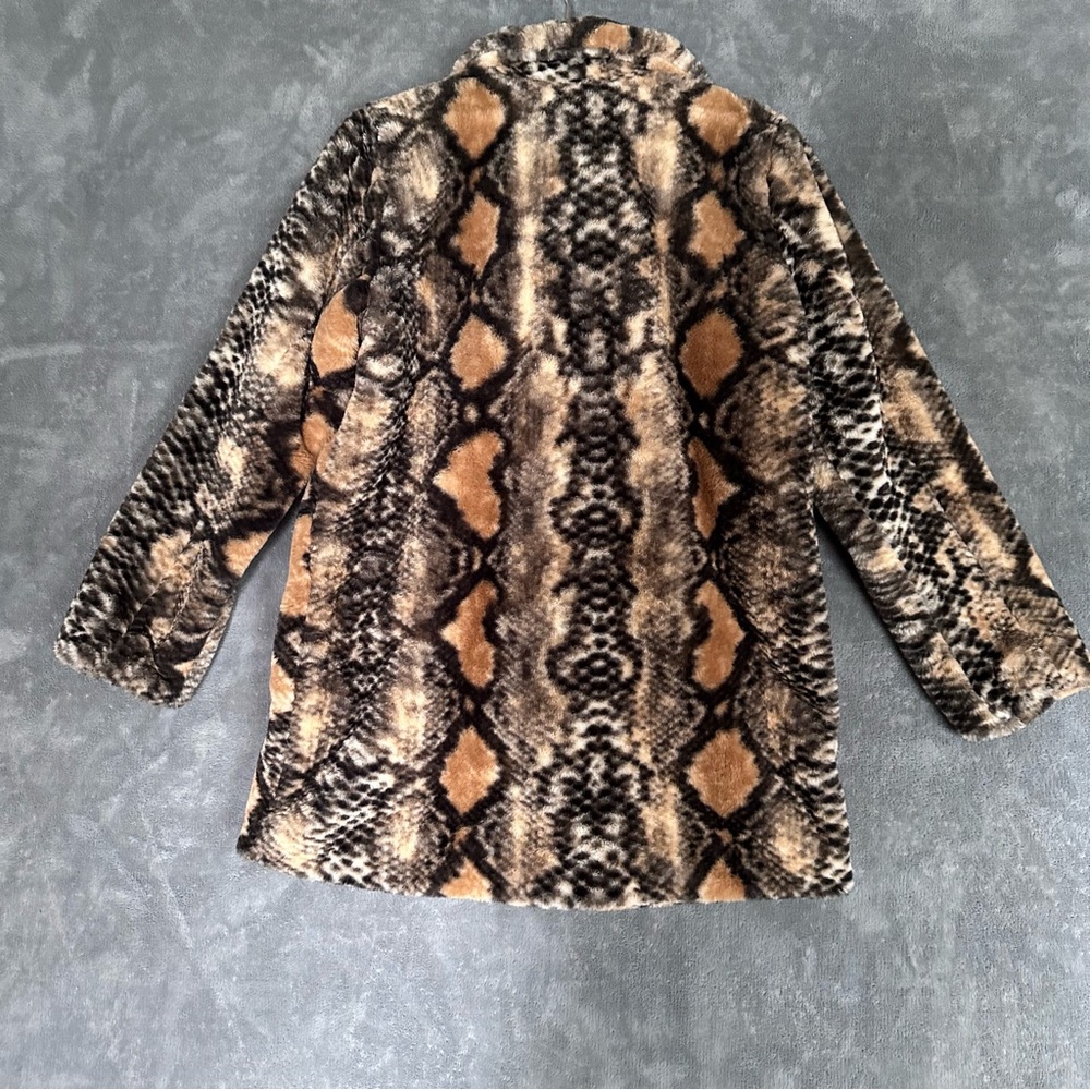 Democracy Faux Fur Brown & Black Python Snakeskin Snake Y2K Glam Animal Small - Picture 5 of 9